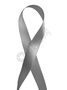 孤立在白色背景上的灰色丝带意识哮喘治愈过敏卫生机构预防丝绸志愿者保健脑瘤图片