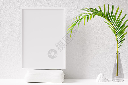 照片或海报设置模型框架渲染产品边界墙纸艺术白色相框展示空白图片