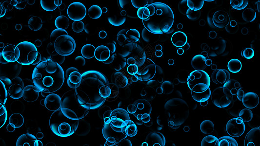 抽象蓝色水藻在顶层水面上漂浮着100个气泡彩虹乐趣阳光泡沫派对圆圈水分肥皂反射宏观图片