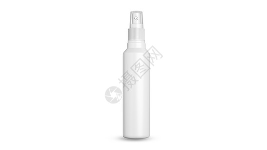 喷雾瓶模型泵型白色用于插入医疗护肤化妆化妆品 3D 渲染的品牌标签奶油身体护理推广插图皮肤小样包装头发瓶子图片