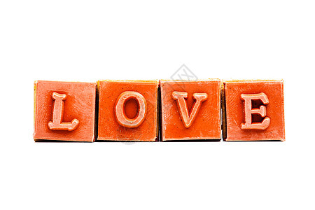 红色橡皮邮票上的爱情白色模版字母拉丁烙印海豹字体图片