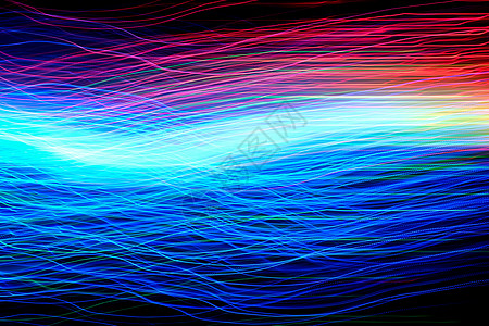 深色背景上的抽象运动弧形灯时间辉光曲线速度力量流动墙纸蓝色光束纤维图片