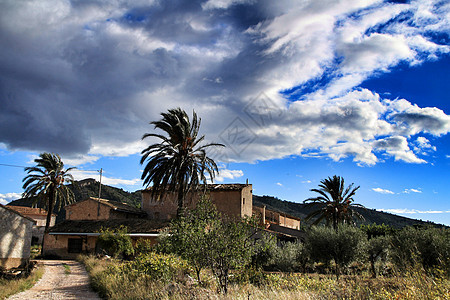 西班牙阿利坎特美丽的乡村住宅爬坡旅游建筑学旅行假期财产国家农村蓝色晴天图片