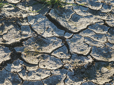 干燥气候造成的裂缝 硬干粘土上的干草草地天气不育干旱地球黏土土壤地面损害草皮沙漠流走高清图片素材