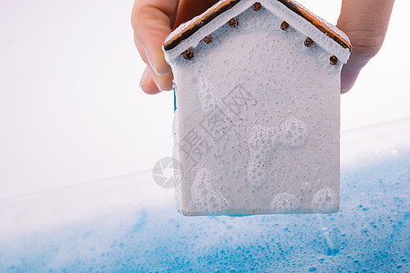 泡沫水的建模房和油漆刷洪水住房住所住宅商业抵押刷子房子房屋建筑图片