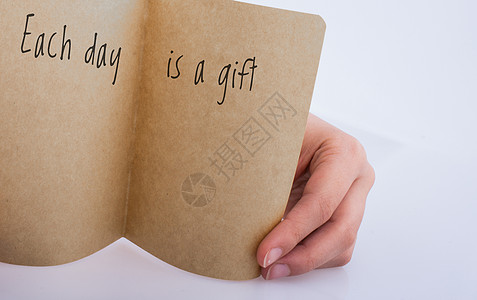 每天都是送礼 随手拿纸写字概念挑战职业战略思维辅导幸福进步礼物智慧图片