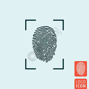 指纹图标隔离签名犯罪手指插图电脑商业用户网络打印身份图片