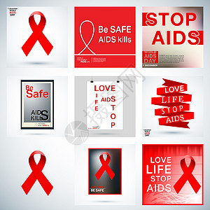 设置艾滋病邮报横幅贴纸海报宽容警报疾病感染插图徽章生活图片