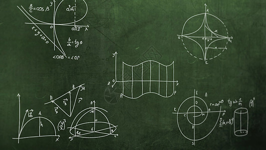 数学公式背景3d 插图特写数学公式和黑板上的元素老师班级绘画几何学学校解决方案理论数字学习木板背景