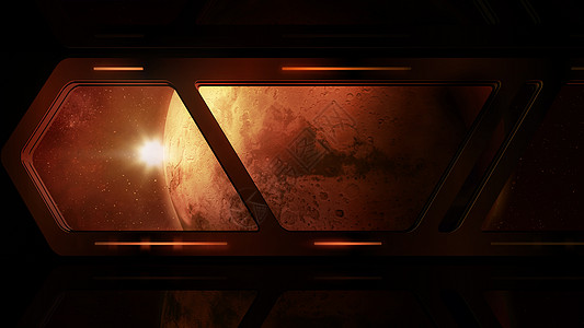 来自空间站窗口的火星 3D图片