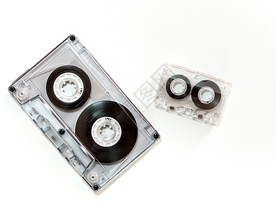 隔离的录音磁带不同大小数据案件尺寸塑料记录音乐袖珍图片