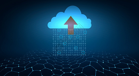 蓝色背景下发送到云的二进制数数字数据集网络商业数据电脑下载插图服务器计算电子服务图片