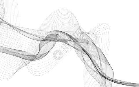 白色背景上带有单色波浪线的抽象背景黑色波浪状运动创造力智力曲线艺术小册子墙纸技术图片