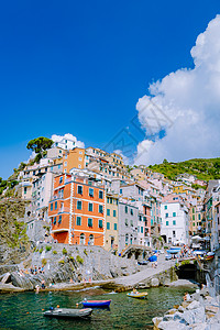 山城序列的视图 利古里亚 意大利 欧洲的美景 地中海的海景 旅游概念背景景观旅行假期遗产夫妻观光城市游客村庄女士图片