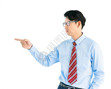 男性伸出手 用白色孤立的手衣服蓝色眼镜援手上班族工作衬衫办公室领带商业图片