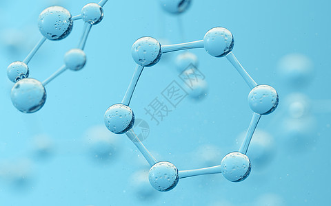 具有蓝色 background3d 渲染的化学分子药店医疗科学生物微生物学药品公式六边形技术生物学图片