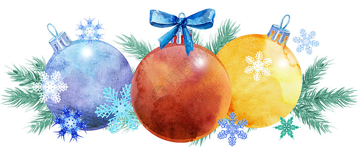 您的 creativit 的水彩圣诞树边框框架边界节日星星蓝色玩具帽子卡片风格邀请函图片