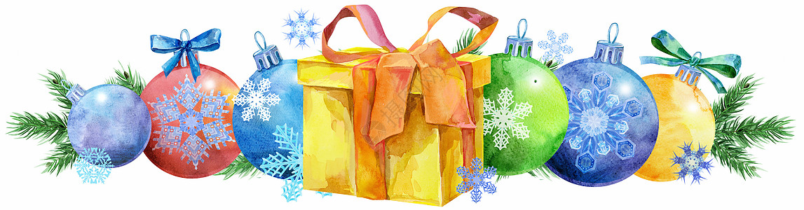 水彩圣诞树边框与礼物为您的 creativit玻璃邀请函星星装饰庆典卡片边界风格框架圆圈图片