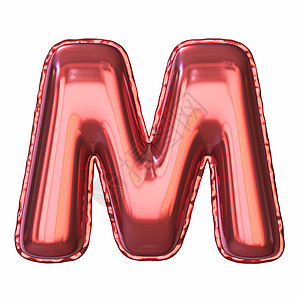 红色金属气球字体字母 M 3图片