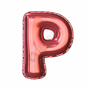 红色金属气球字体字母 P 3背景图片