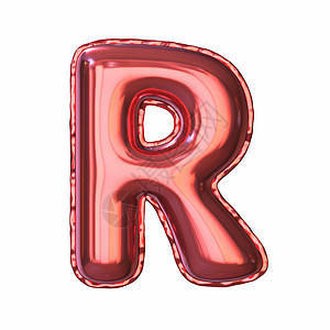 字母R红色金属气球字体字母 R 3背景