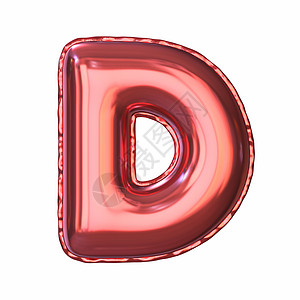 红色金属气球字体字母 D 3图片