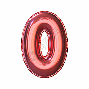 红色金属气球字体编号 0 零 3背景图片