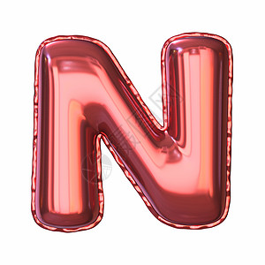 3周年店庆红色金属气球字体字母 N 3背景