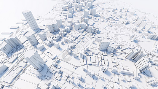 城市景观图3d 市中心白色商业 downtow摩天大楼艺术办公室中心房子反射城市景观渲染3d背景