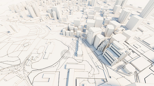 城市图3d 市中心白色商业 downtow3d房子天空电脑艺术反射金融鸟瞰图建筑学渲染背景