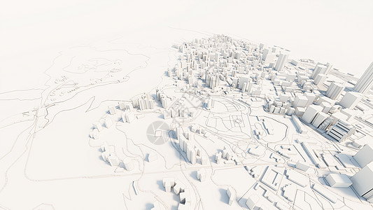 3d 市中心白色商业 downtow城市反射渲染办公室电脑中心建造景观金融鸟瞰图图片