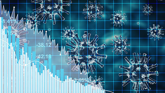 Covid危机和市场崩溃 经济后果 3d 说明碰撞通货膨胀货币交换商业经济衰退金融图表库存风险图片