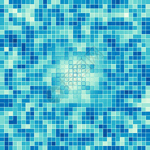 纹理游泳池马赛克瓷砖背景 壁纸横幅背景坡度游泳水池波纹装饰艺术海浪风格陶瓷制品图片