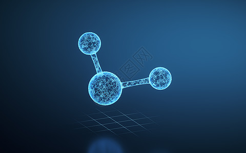 分子线蓝色的线条和发光的分子 3D转化药品科学生物公式化学节点技术生物学化学品医疗背景