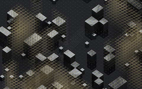 立方体和抽象 geometries3d 渲染网格几何学建筑学材料马赛克魔法创造力积木网格化推介会图片