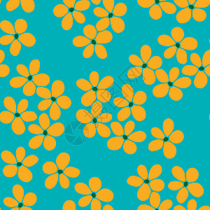 无缝花纹 简单的彩色背景与花数码黄色织物绿色礼品涂鸦墙纸花瓣创造力植物图片