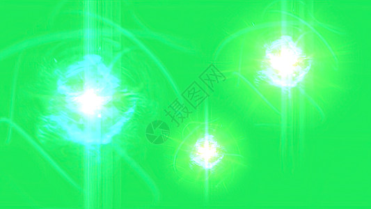3d 插图绿色碎石上的发光等离子背景火焰震惊闪电原子释放闪光粒子活力化学电气图片
