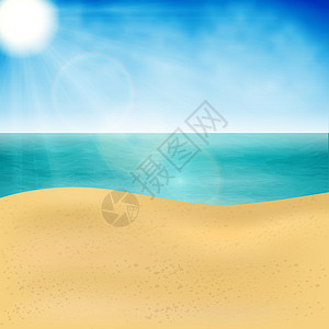 夏季海边 横幅海报卡片和更多的背景插图海景元素热带小册子日出海浪旅游太阳传单图片