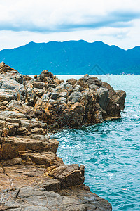 大嵛山岛垃圾摇滚海浪高清图片