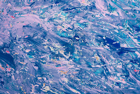 原版蓝白丙烯抽象绘画 代表波浪的动向蓝色边界墨水水彩染料彩虹艺术家海浪海洋冲浪图片