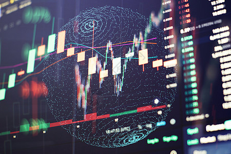 新的现代计算机和业务战略作为概念 带有烛台图的财务图用于股价变化报告的市场分析操作软件数字商业活力代码矩阵数据互联网平衡图片