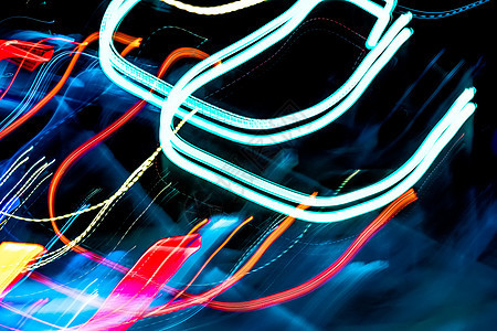 闪耀的光亮蓝色建筑辉光运输汽车城市驾驶交通圆圈墙纸图片