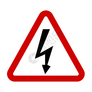 闪电icon高压信号 危险符号力量黄色安全插图风险标签闪电活力注意力三角形背景