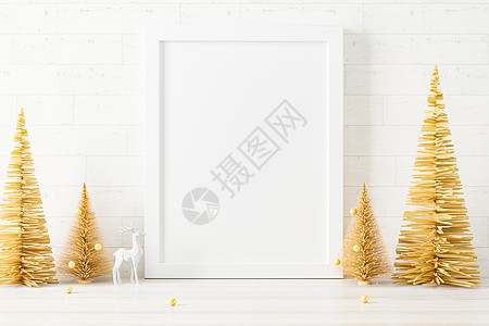 圣诞明信片或照相机模型画廊创造力海报小样庆典卡片3d空白相框问候图片