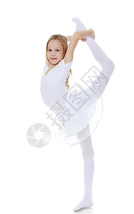 芭蕾舞女演员小体操运动员小心弯曲你的身体舞蹈体操芭蕾舞运动舞蹈家地面平衡工作室戏服紧身衣背景
