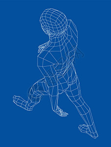 3D 插图草图冠军艺术运动员短跑标识训练男性竞赛格子图片