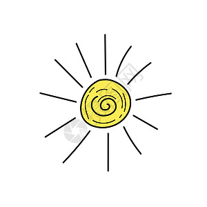 太阳素描 矢量图 太阳涂鸦 惠特简单手绘图标假期星星气候天气晴天旅行阳光绘画插图辉光图片