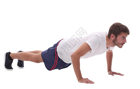 男人从地板上俯卧撑起跳运动教练锻炼体操运动员预防短裤肌肉训练活力图片