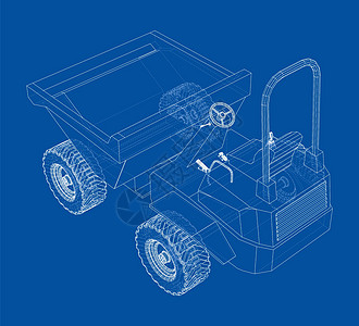 Dumper卡车 3d插图力量工程推土机机械运输工作整车倾倒工业草图图片