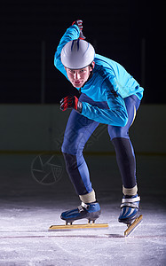 滑雪速度滑冰溜冰场冰鞋竞赛女士运动胜利赛跑者安全游戏图片